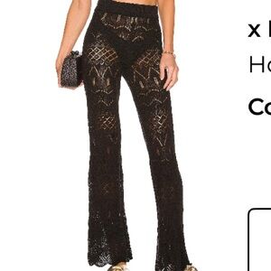 House of Harlow 1960 Black Sheer Lace Trousers
